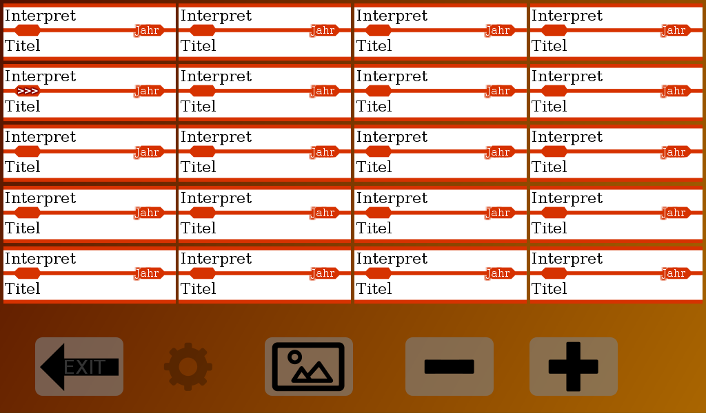 Controls for the jukebox settings