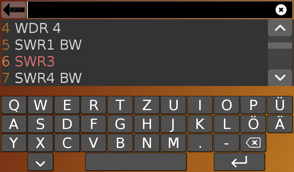Controls for the radio stations selection