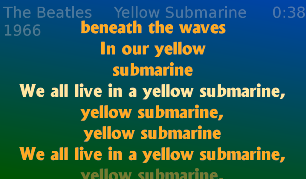 Playback screen with synchronized text